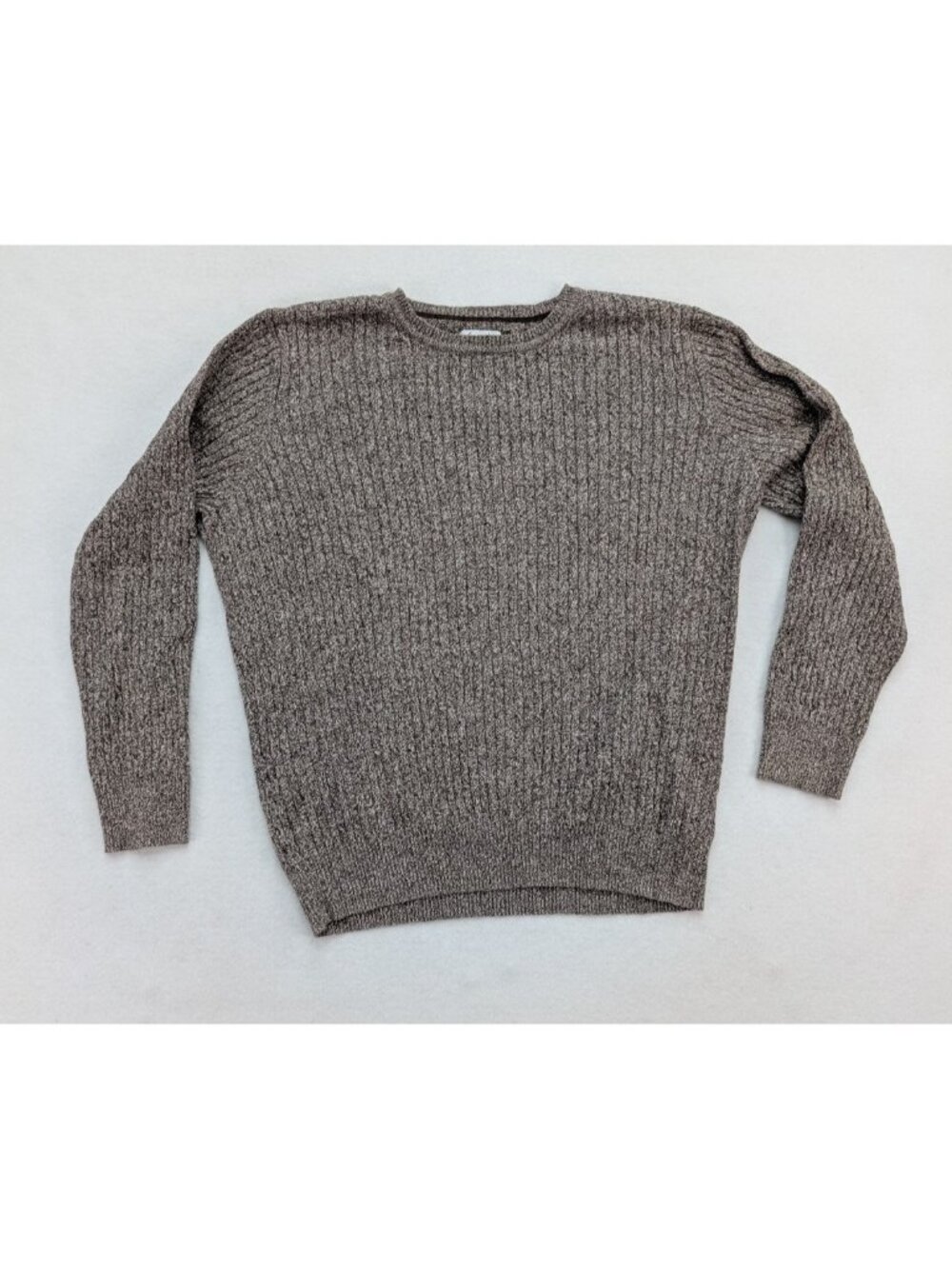 Kim Rogers Women's Sweater Size XL Brown Ribbed Crewneck Pullover Classic